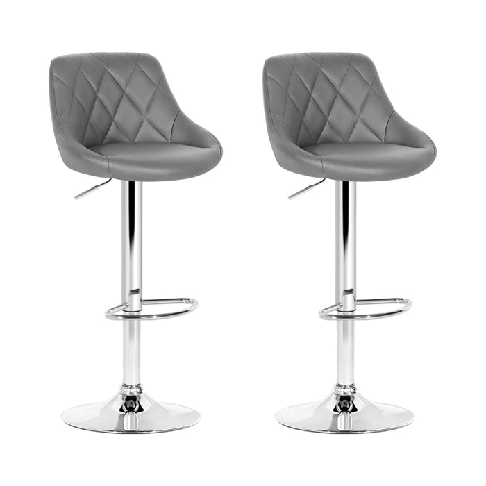 Tatiana Pu Leather swivel Bar Stools (Set of 2)