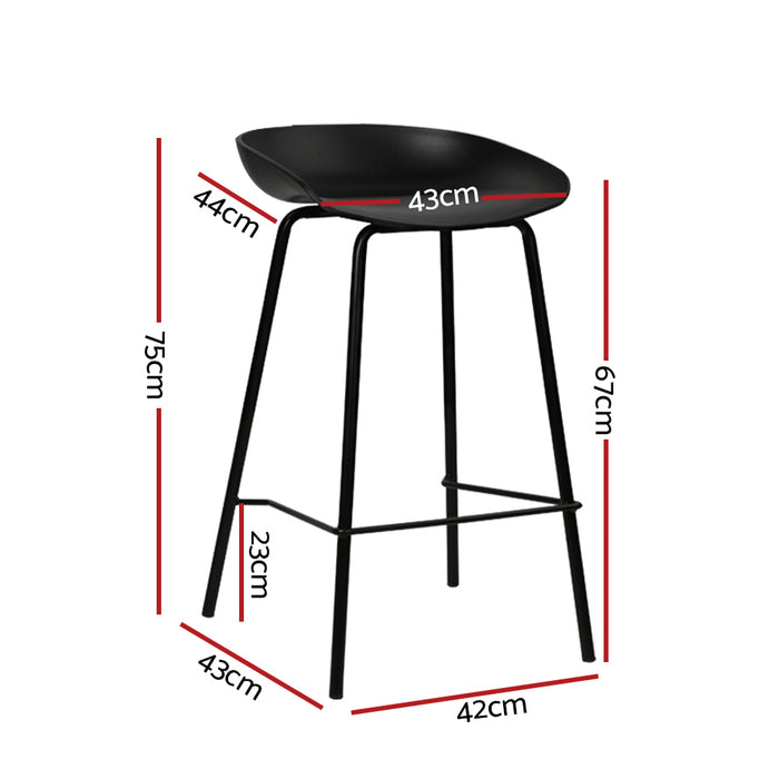 Cleo Kitchen Bar Stool (Set of 4) 67cm Black