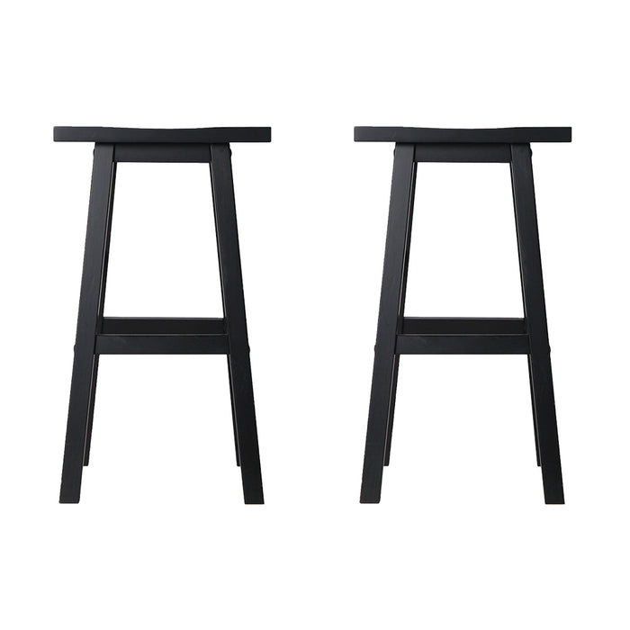 Orlando Wooden Kitchen Stool (Set of 2) Black 66cm