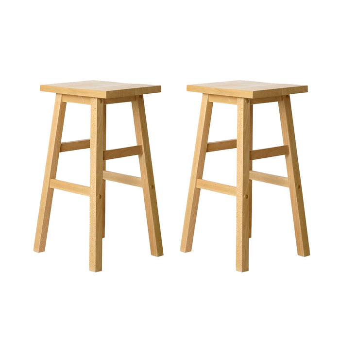 Artiss Set of 2 Beech Wood Bar Stools - Natural