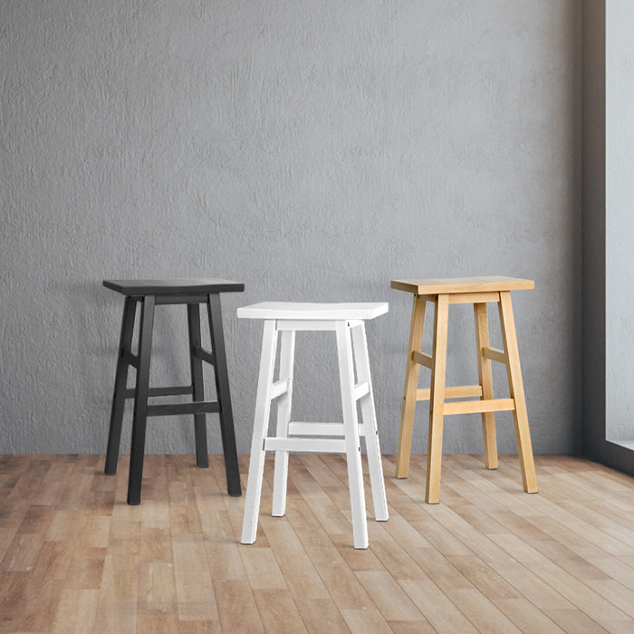 Artiss Set of 3 Beech Wood Bar Stools - Natural