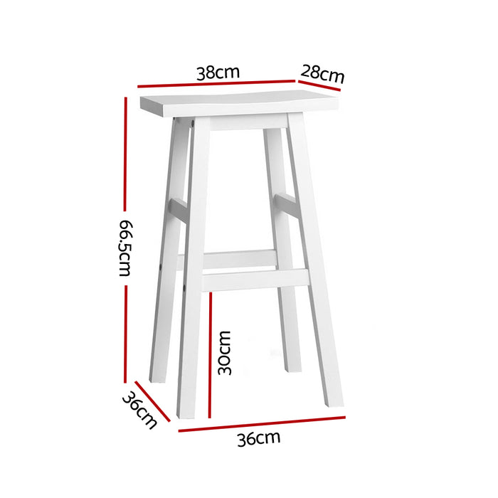 Orlando Wooden Kitchen Bench Stool (Set of 2) White 66cm