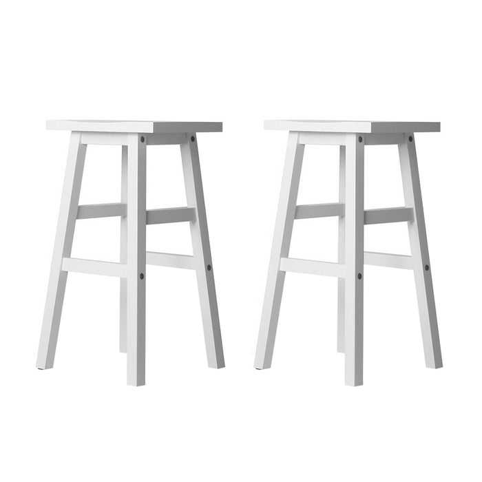 Orlando Wooden Kitchen Bench Stool (Set of 2) White 66cm