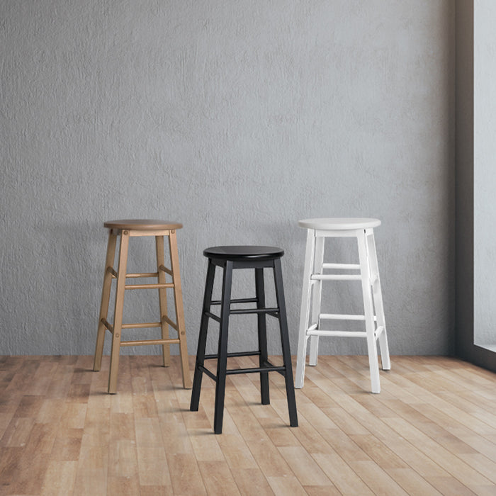 Artiss Set of 2 Wooden Backless Kitchen Counter Stools - Black