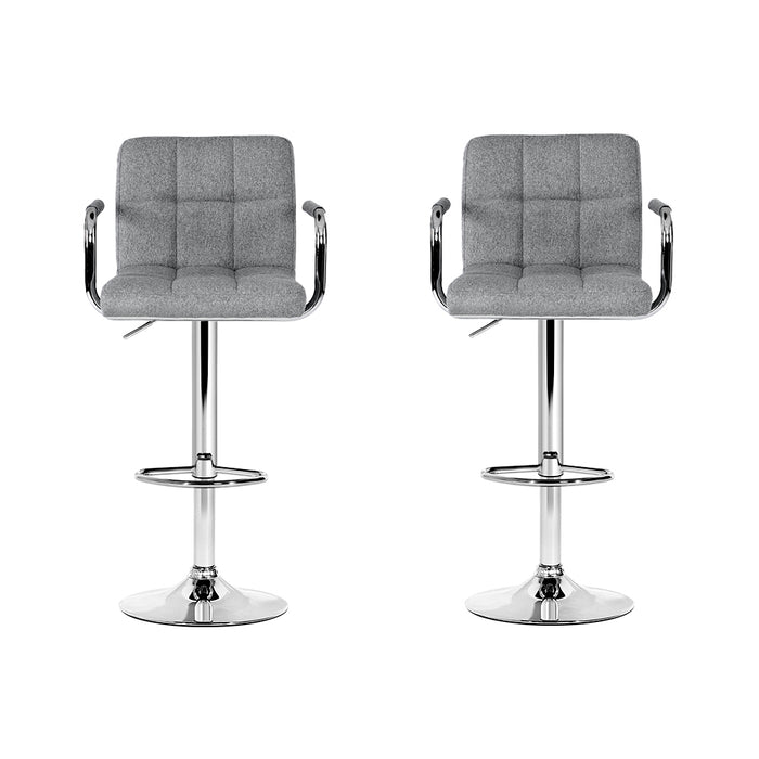 Colette Grey Swivel With Armrest Bar Stool (Set of 2)