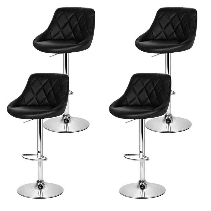 Tatiana Pu Leather swivel Bar Stools (Set of 4) Black