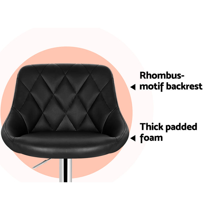 Tatiana Pu Leather swivel Bar Stools (Set of 4) Black