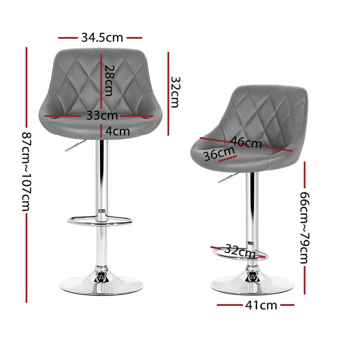 Tatiana Pu Leather swivel Bar Stools (Set of 4)