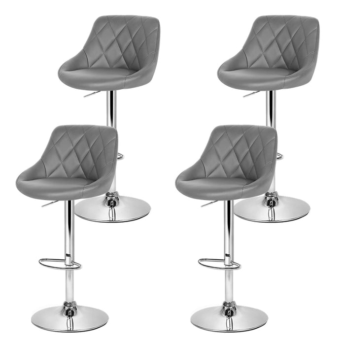 Tatiana Pu Leather swivel Bar Stools (Set of 4)