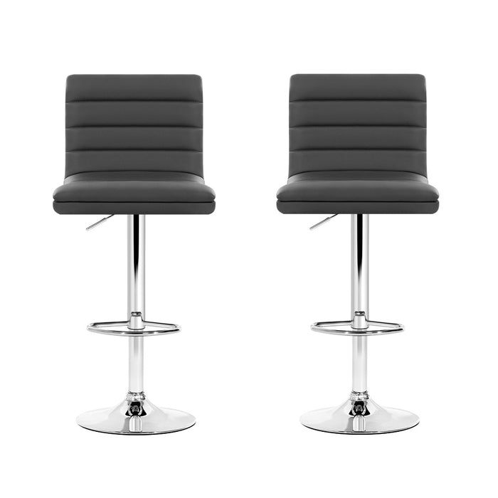 Ghana Grey Pu Leather Swivel Bar Stools (Set of 2)