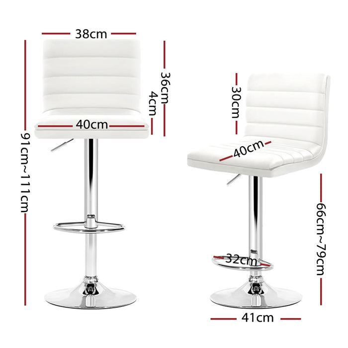 Ghana Pu Leather White Swivel Bar Stools  (Set of 4)