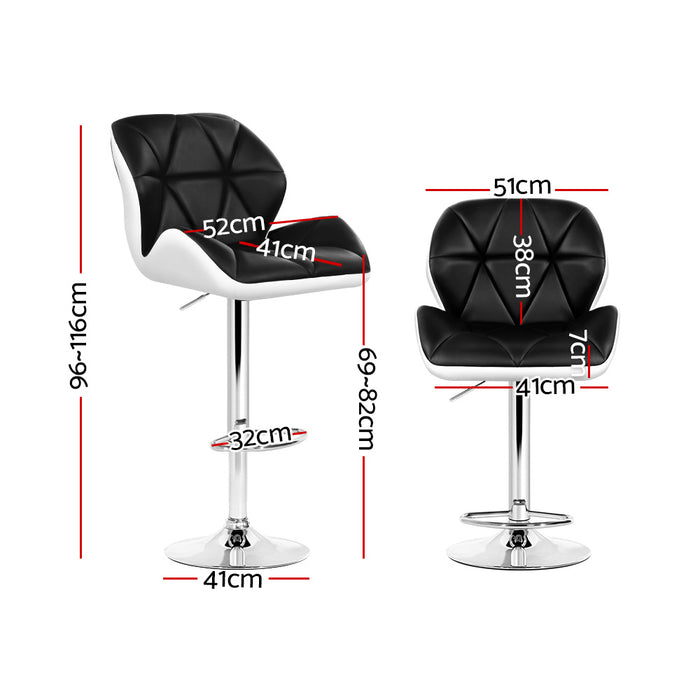 White, Black and Chrome Kitchen Bar Stools