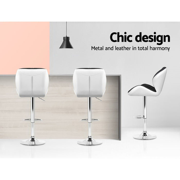 White, Black and Chrome Kitchen Bar Stools