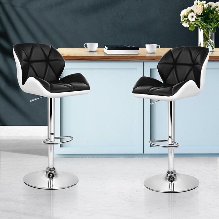 White, Black and Chrome Kitchen Bar Stools