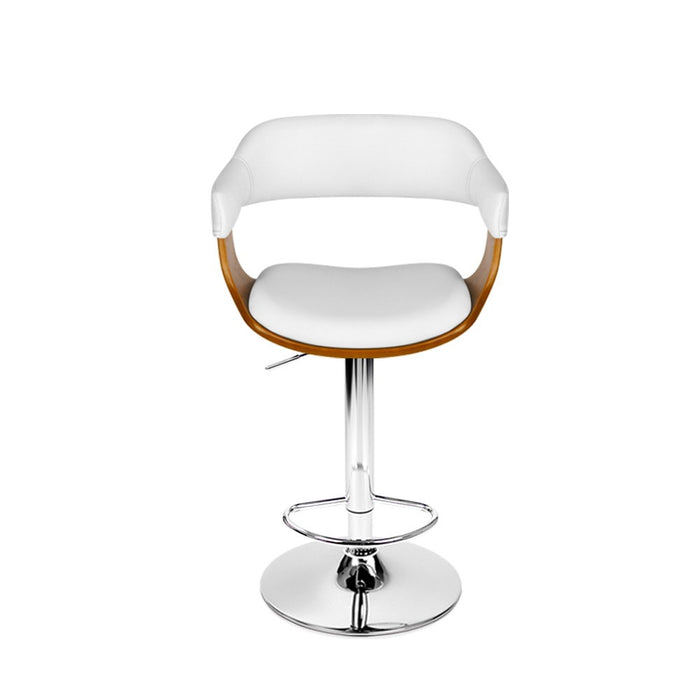 Eden Wooden Swivel Pu Leather Bar Stool White Seat