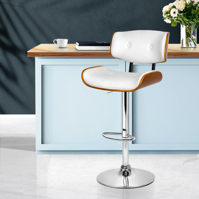 Phoenix Pu Leather Classical Kitchen Stool White