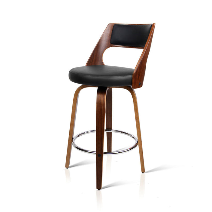 Venetia Bar Stools Leatherette-Wood (Set of 2)  65cm