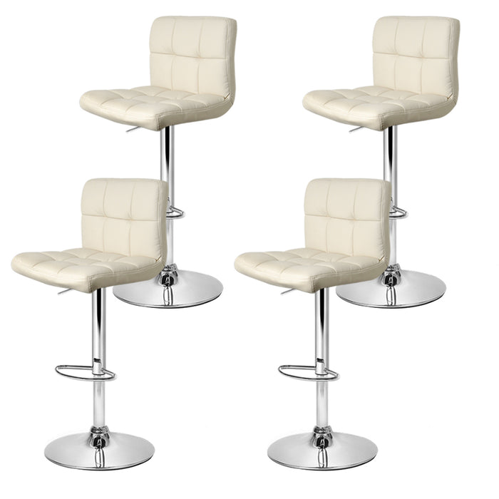 Maren Pu Leather Swivel  Bar Stool (Set of 4) Beige