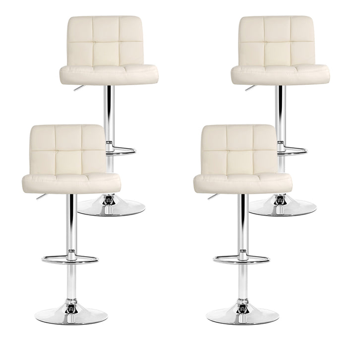 Maren Pu Leather Swivel  Bar Stool (Set of 4) Beige