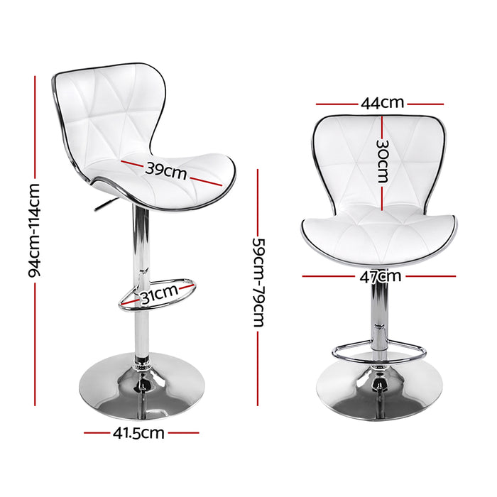 Sophia Pu Leather Bar Stools (Set of 4) White