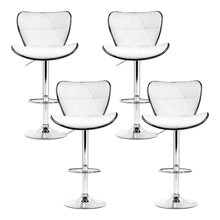 Sophia Pu Leather Bar Stools (Set of 4) White