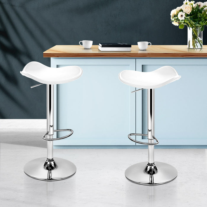 Olivia Leatherette Kitchen Bench Stool (Set of 2) White