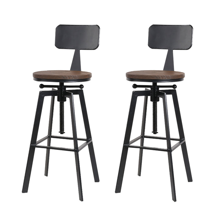 Kansas Adjustable Swivel Rustic Industrial Bar Stool (Set of 2)