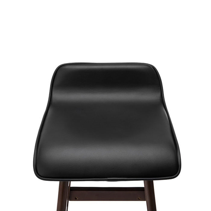 Lanelle Wooden Black Pu Leather Bar Stool (Set of 2) 74cm