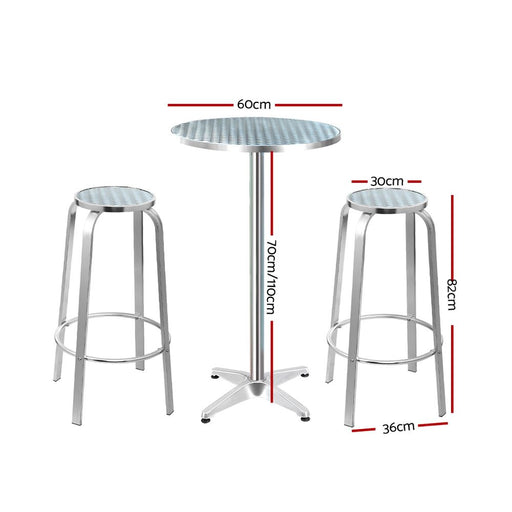 Adjustable Aluminum Table Stools Bar Set