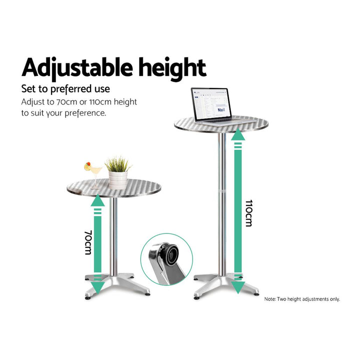 Adjustable Aluminum Table Stools Bar Set