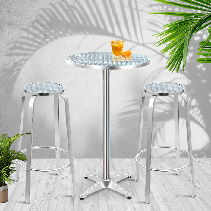 Adjustable Aluminum Table Stools Bar Set