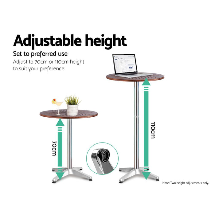 Adjustable Aluminum Bar Table Stools Set