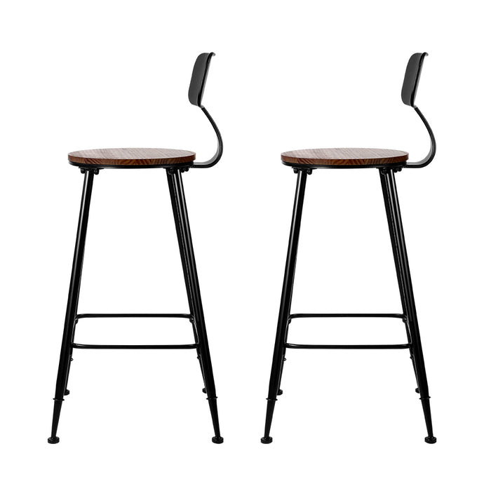 Richmond Industrial Wooden Bar Stool (Set of 2)  74cm