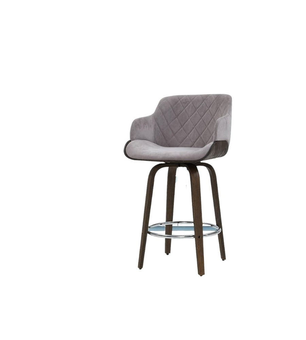 Amal High Class Velvet  Swivel Bar Stool 70cm Grey