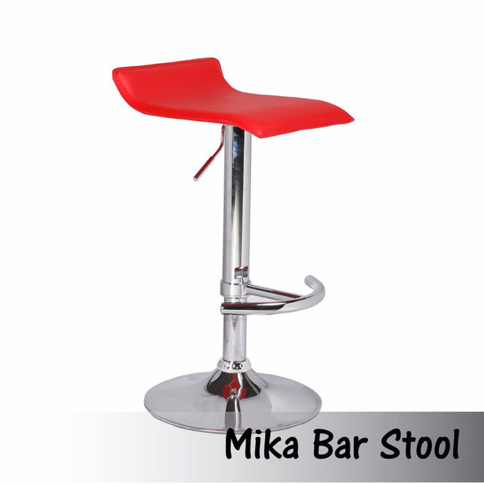 Mika Barstool Chrome leather ( Set of 2 )  Red